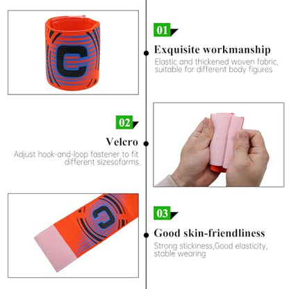 Elastic Soccer Captain Armband for Youth and Adult - size: Orange