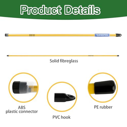 Pro-Level Golf Alignment Sticks 2 Pack with Connector & Travel Tube - 45" Premium Fiberglass Training Aid for Swing Path, Alignment, and Putting Drills