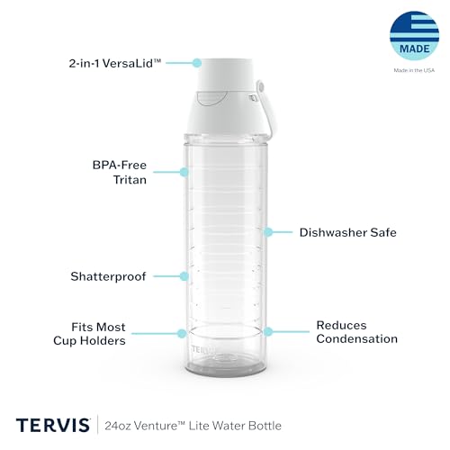 Tervis Venture Lite Pickleball - Spike Dink Ace Made in USA Double Walled Insulated Tumbler Travel Cup Keeps Drinks Cold & Hot, 24oz Water Bottle, Classic - style: Pickleball - Spike Dink Ace
