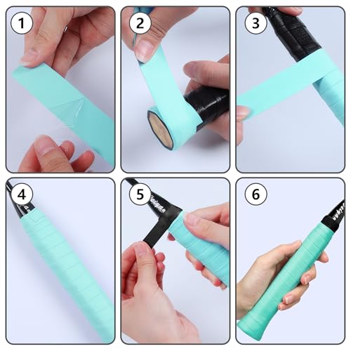 XIPEGPA 20 PCS Tennis Racket Grip Tape Badminton Racket Grip Tape for Tennis Badminton Squash Rackets