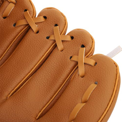 Baseball Glove Ergonomic PU Leather Baseball Mitts, Soft Professional Fielding Glove with Enhanced Grip, Durable Softball Outfield Mitt for Youth and Adult Players - color: Brown, size: 9.5 Inch