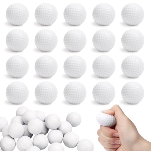 20 PCS Mini Golf Stress Balls, Foam Golf Sports Balls, Small Squeeze Stress Relief Balls for Gifts, Goodie Bags Stuffers, Sport, Birthday, Party Supplies (White-Golf)