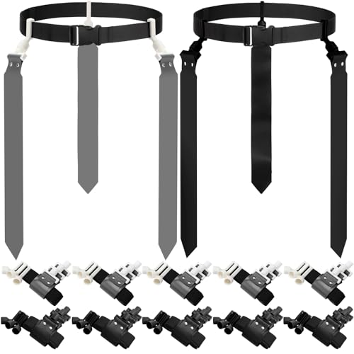 Hungdao 10/12 Players Flag Football Belts and Flags Adjustable Football Belts for Kids Teens Adults Team Training Sport Event - color: Black,gray