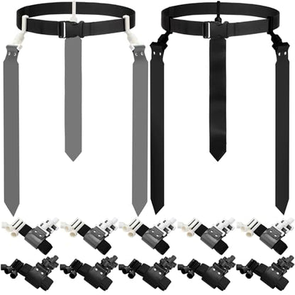 Hungdao 10/12 Players Flag Football Belts and Flags Adjustable Football Belts for Kids Teens Adults Team Training Sport Event - color: Black,gray