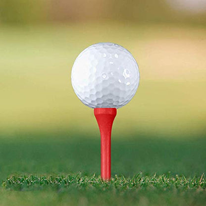 Wooden Golf Tees 3-1/4", 2-3/4", 1-1/2" Available,100 Count (Natural Color, White, Black, Blue, Red, Pink) - color: Red, size: 3 1/4 inch