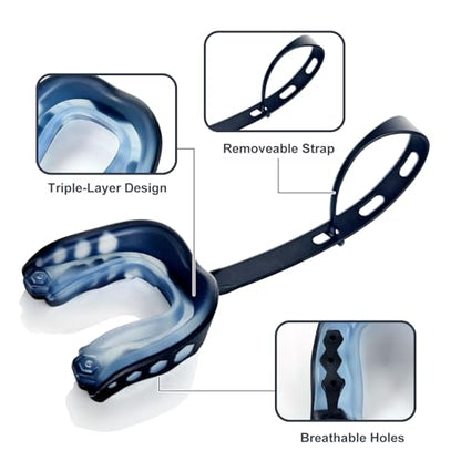 2 Pack Youth Football Mouth Guard with Strap and Case, Adults Sports Mouthguard Mouth Pieces for Football, Boxing, Basketball, Rugby, Hockey, Lacrosse, MMA, Wrestling, Soccer (Youth) - size: Youth