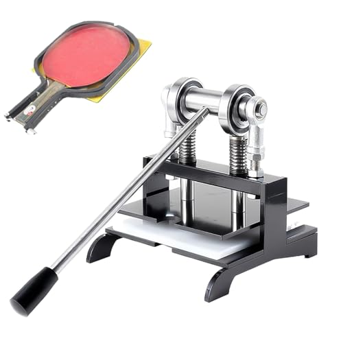 Table Tennis Racket Rubber Cutting Machine,Leather Die Cutting Machine,Double Roller Bearing Manual Press Ping-Pang Bat Rubber Edge Cutter Pasting Device,for Any Ping Pong Bats(20x20CM) - size: 20x20CM