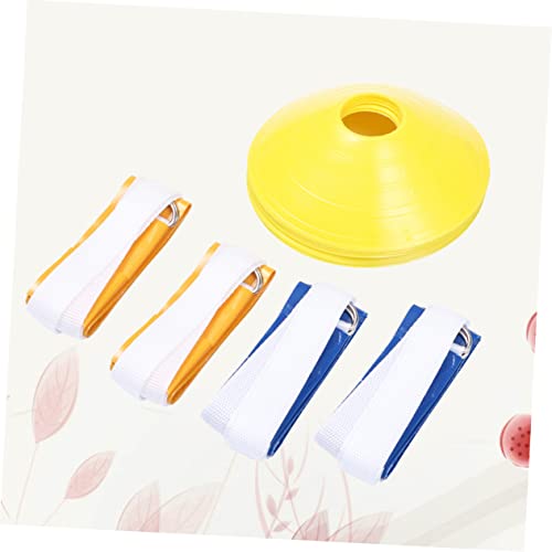 KESYOO 8Pcs American Football Waist Flags with Training Marker Cones Durable Belts with Blue and Yellow Flags for Sports Games and Activities