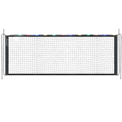 Aoneky 20ft LED Light Up Volleyball Net, Portable Glow in Dark Net for Beach Pool Party, Night Backyard Games, Water Volleyball with 4 Tie Ropes (Poles & Batteries Not Included)