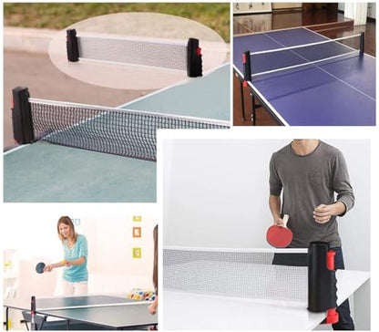 Table Tennis Nets, Adjustable Retractable Net Ping Pong Replacement Net, Portable Travel Holder Ideal for All Types of Tables, 170(max) x 19cm