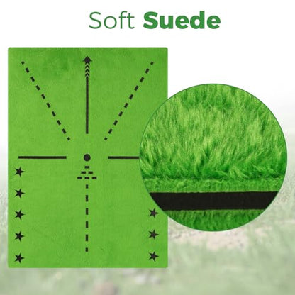 Golf Hitting Mat with Swing Path Feedback – Dual Velvet Replaceable Top, 16x12 in for Indoor/Outdoor Driving, Chipping & Putting Practice – Gift for Golfers