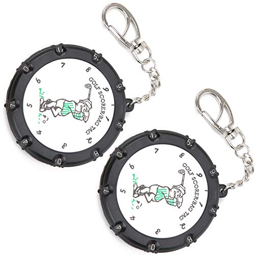 Yosoo Golf Stroke Counter for 18 Holes, Portable Score Keeper with Key Chain, 2 Pack for Men and Women