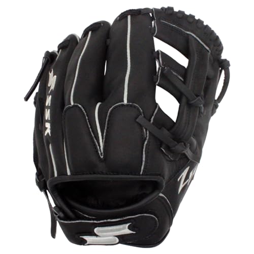 SSK Z5 Training Gear Quick Hands Infield Baseball Training Gloves 8.5” – 9” – 9.5” – 10” – 10.5” Right & Left Hand Throw - color: Black-950 Single Post, size: 9.5" - Right Hand Throw