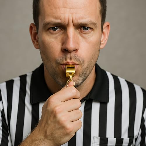 2 Pack Gold Whistle Stainless Steel with Lanyard Loud Crisp Sound Referee Coach Whistle Sports Whistles for Football Basketball Soccer School Referees Coaches Lifeguard Emergency
