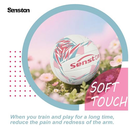 Senston Pink Volleyball Official Size 5 - Waterproof Indoor/Outdoor Soft Volleyball for Beach Play, Game,Gym,Training