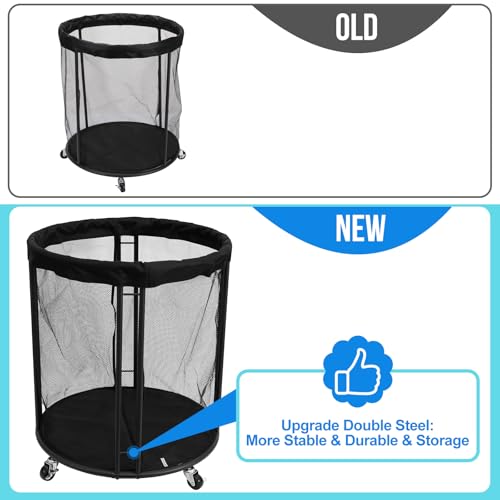 Ball Storage Bin for Garage, Balls Holder for Soccer, Basketball, Ball Cart, Rolling Basketball Rack for Outdoor, Indoor