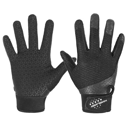 AIGEVTURE Baseball Bating Gloves Adult Youth Baseball Softball Batting Gloves Adult Kids Boys Girls - color: Black, size: Adult Medium