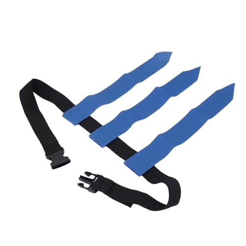 Drfeify Flag Football Belt, Adjustable Nylon Flag Football Set with 3 Flags, 44.5in Belt Length, Quick Pull Design for Kids Youth Adults Training Games Outdoor Activities (Blue)