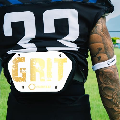 O Shield Golden Cross Chrome Football Back Plate, Lower Back Pads for Football Players, Rear Protector, Cross Series - size: Youth (Weight less than 180 Pounds), style: Grit White
