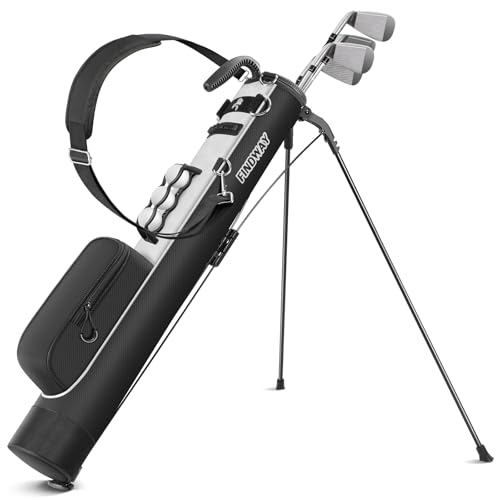 Findway Golf Stand Bag, Small Golf Bag for The Driving Range, Par 3 and Executive Courses, Lightweight Golf Club Carry Bag with Ball Holder and Pockets for Men Women - color: Black