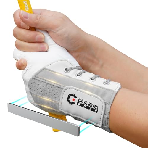 GAIARENA Golf Training Aid Wrist Hinge Trainer Brace, Effective Golf Swing Training Aids, Correct Wrist Angle Swing Posture & Develop Muscle Memory for Beginner【Patent Pending】 - color: Gray [Right Handed Golfers], size: Large