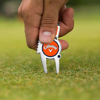 Callaway 4-in-1 Golf Divot Repair Tool - color: Orange/Navy