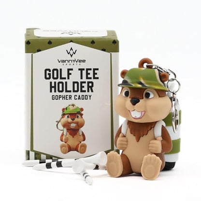 Animal Caddy Golf Tee Holder, Includes 8 Golf Tees, Fun Golf Accessory for Men & Women, Golf Gift
