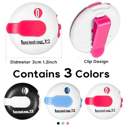 3 Pack Golf Score Counters Portable Handheld Scorekeepers with Clip Durable ABS Material Compact Golf Accessories for Men Women Players