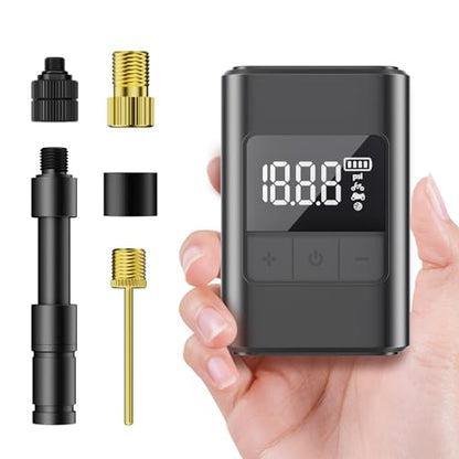 160PSI Electric Mini Bike Tire Pump Portable, Fast Bicycle Pump with Digital Display Pressure Gauge, Air Pump for Mountain Bike, Moto and Balls