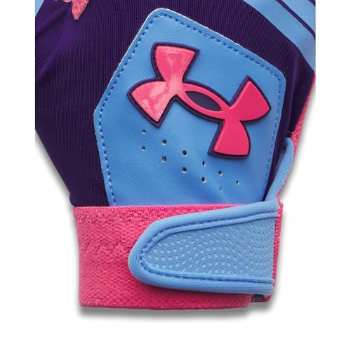 Under Armour Boys' Youth Clean Up Baseball Gloves, (452) Ceylon/Super Pink/Super Pink, Large