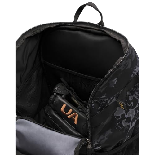 Under Armour Unisex Utility Baseball Backpack Print, (005) Black / / Metallic Gold, One Size Fits All - color: (005) Black / / Metallic Gold