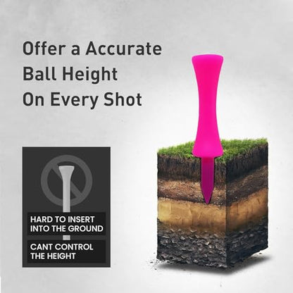 VEASAERS Golf Castle Tees Plastic Step Down Unbreakable Mixed Value 60 Count, 2 3/4, 2 1/4, 1 1/2 Inch Tee Length Pack Available for Practice - color: Orange+Pink