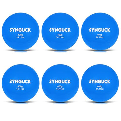 SYNGUCK 4/6 Pack Weighted Plyo Balls Set for Baseball & Softball Training - Improve Power, Pitching, Hitting - Perfect for Yoga, Fitness, Plyometrics - All Skill Levels - style: Light Blue(14oz)