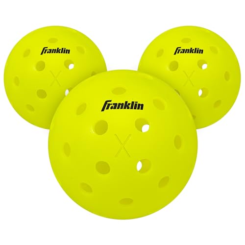 Franklin Sports X-40 Outdoor Pickleballs - Official Ball of USA Pickleball, APP Tour + US Open - Regulation Size - color: Optic Yellow, size: 3 Pack