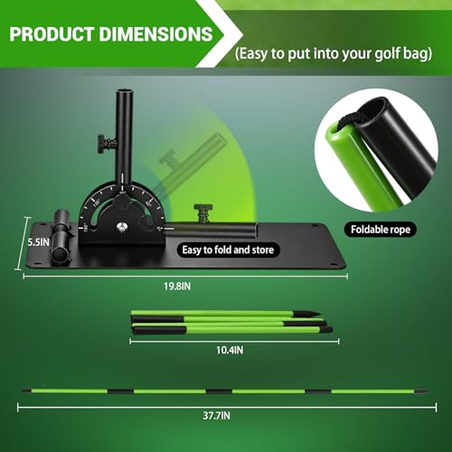 Adjustable Golf Alignment Stick Holder | Weighted Swing Trainer | Precision Aiming & Putting Practice Aid | Indoor & Outdoor Golf Training