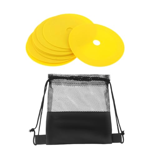 Menolana 10Pcs Markers Flat Cones Plates Floor Dots Multipurpose Field Court Markers Flat Discs for Soccer Practice Speed Sports - color: Yellow
