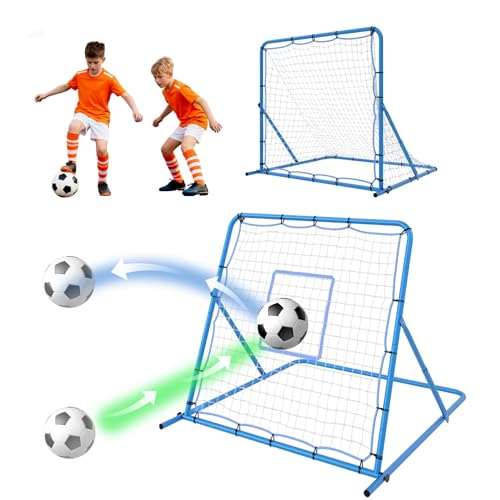 Soccer Rebounder Net, Adjustable Multi-Sport Rebounder Net for Passing Throwing and Ball Control, Practice Nets for Baseball, Volleyball Bounce Back Trainer Equipment for Backyard 4/6 x 4/5 Ft - color: Blue, size: 4x4