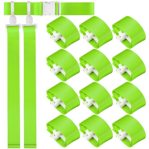 Peryiter 2/12/24/36 Player Flag Football Belt, Adjustable Football Belts and Flags for Kids Youth Adult Sport Team Training - color: Fluorescent Green