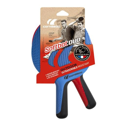 Cornilleau Eco Design Table Tennis Duo Set (2 Bats), Red/Blue