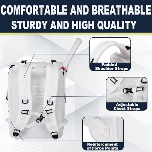 UMGG Tennis Bag Tennis Backpack for Women Men Holds 2 Rackets with Shoe Compartment, Large Pickleball Backpack Hold Tennis Racket, Pickleball Paddles, Badminton Racquet