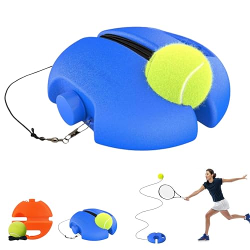 IBHOO Tennis Ball Training Baseboard, Tennis Practice Rebounder, Portable Tennis Trainer for Self Training, Anti Skid Treatment at the Bottom, for Backyard Home - color: Blue