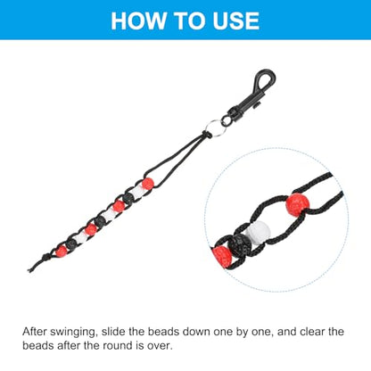 Golf Beads Score Counter, Golf Stroke Counter Beads with Clips Golf Accessories for Women Men Golfer Strokes Count, Red/Black/White