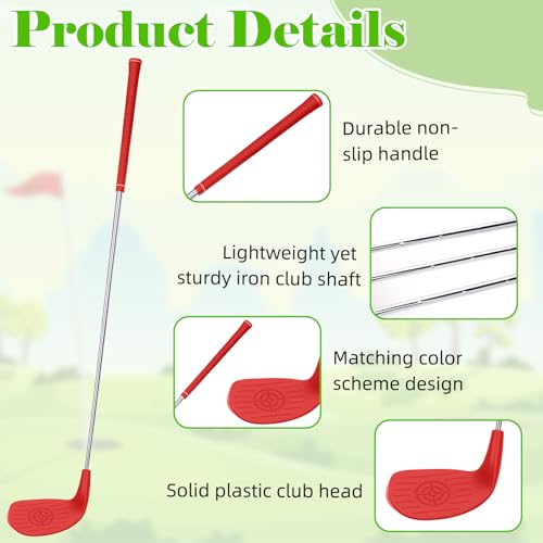 3 Pack 36" Backyard Golf Club with 6 Balls Outdoor Game Set, Right Hands Training Practice Course Portable Golf Play Gift for Family Beach Camping Lawn Park Yards Grass Home Indoor