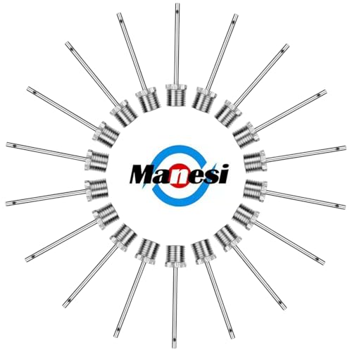 Manesi Ball Pump Needles (50 Pack) - Heavy Duty Inflation Needles & Ball Pins for Basketball, Soccer Ball, Football, Bike Pump - Fits Most Air Pumps - Universal Air Needles for Sports Balls.