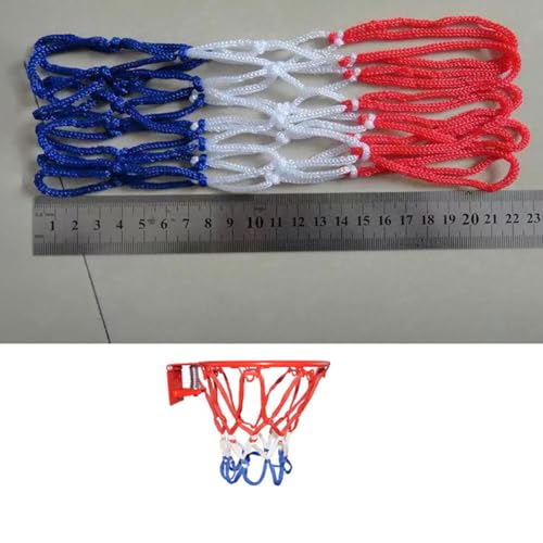 2 Pcs Mini Basketball Nets Small Basketball Hoop Net Replacement 8 Loops Nylon Basketball Net for Kids Activity Supplies White