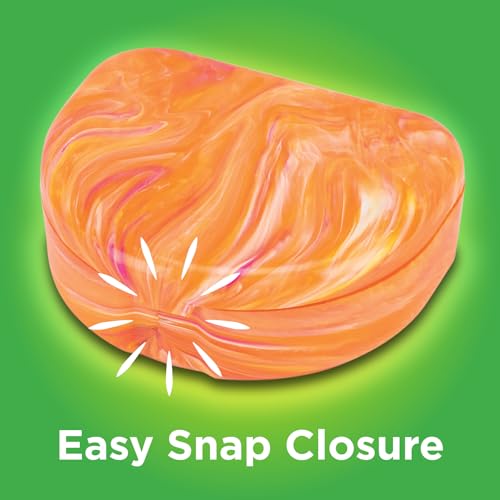 Practicon Marble Retainer Cases, Orthodontic Aligner Case, Mouth Guard Holder (3 Pack) (Orange & Pink) - color: Orange & Pink