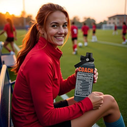 Coach Gifts - 32 Oz Coach Nutriton Facts Water Bottle, The Man The Myth The Legend - Christmas Birthday Cheer Coachs Gifts, Soccer Softball Basketball Swim Coachs Appreciation Gift for Him - color: Coach