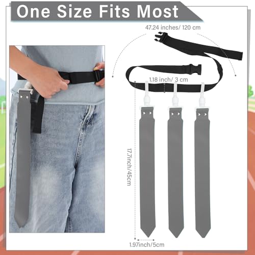 Junkin 6/8/10 Players Flag Football Sets Adjustable Football Belts and Flags for Youths Teens Kids Adults Players Sports Team - color: Grey