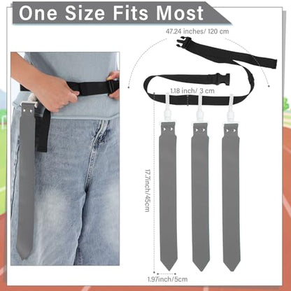 Junkin 6/8/10 Players Flag Football Sets Adjustable Football Belts and Flags for Youths Teens Kids Adults Players Sports Team - color: Grey