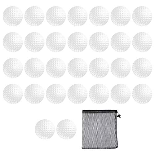 40 Pack Foam Golf Practice Balls - Realistic Feel and Limited Flight Training Balls for Indoor or Outdoor - color: 30 White